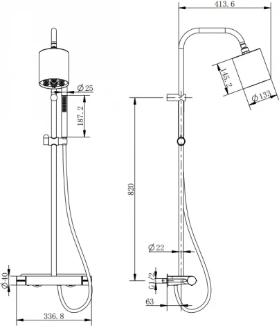 Душевая стойка Cezares Moon MOON-CD-TA130-01