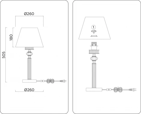 Интерьерная настольная лампа Ambrella HIGH LIGHT LH71007 (220V)