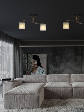 Потолочная люстра на штанге SS1N P5535-2 BK+GD 000029939 Мелодия Света