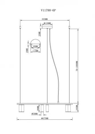 Подвесной светильник Moderli Sofina V11788-6P