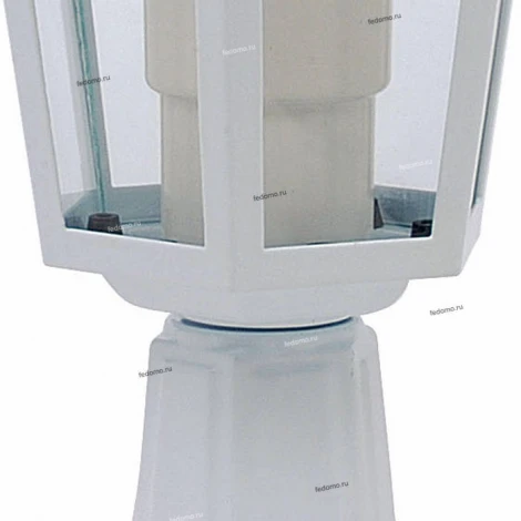 Столб уличный Horoz Erguvan, 1 плафон, белый с прозрачным