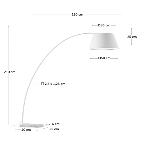 Изогнутый торшер с ножным выключателем La Forma (ex Julia Grup) Juhe A497J05