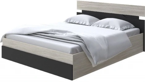Без бренда Кровать Milton с подъемным механизмом (ЛДСП Ясень Шимо Светлый/Черный) 140x200