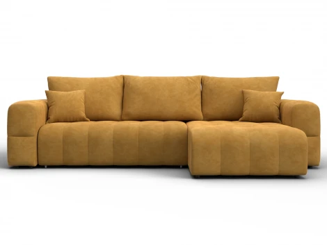 Диван угловой Лига-110 НПБ угол универсальный (ДВП,ДСП,ЛДСП,Брус,Фанера,Велюр/Желтый) Лига Диванов 136525