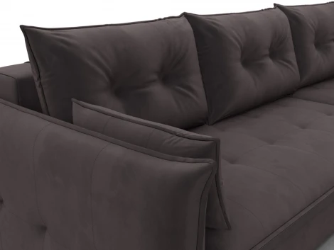 Диван угловой Лига-100 НПБ угол универсальный (ДСП,Фанера/Пластик/Велюр/Коричневый) Лига Диванов 133682