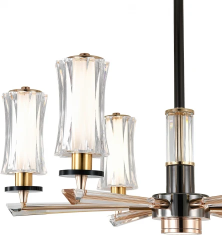 Потолочная люстра на штанге (13038/6R Black) Indigo Grandioso V000185L (регулировка яркости, LED, 220V, пульт управления)