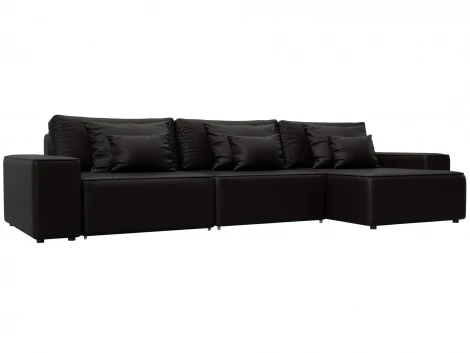 Диван угловой Лига-074 угол универсальный (ДСП/Пластик/Экокожа/Коричневый) Лига Диванов 129872