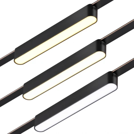 Трековый смарт-светильник для низковольтного шинопровода с двумя режимами работы Novotech Easy 359462 черный LED 12W 24V 3000-6000K (умный дом - Алиса, Tuya Smart)