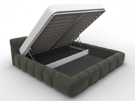 Кровать двуспальная Лига-131 (200) (Темно-коричневый/ДСП,Металл,ЛДСП,Велюр) Лига Диванов 137864
