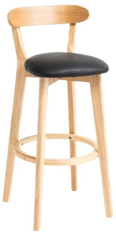 Набор из 2 стульев барных Elevate Zenith Hesby Экокожа/Черный арт.HSBI_B016_wooden_2