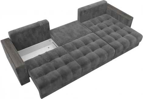 Диван угловой с декором Лига-049 НПБ Лонг Лига Диванов (Велюр) арт.128312