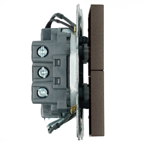 Выключатель двухклавишный с подсветкой (антрацит, soft touch) Stekker Эмили 49916