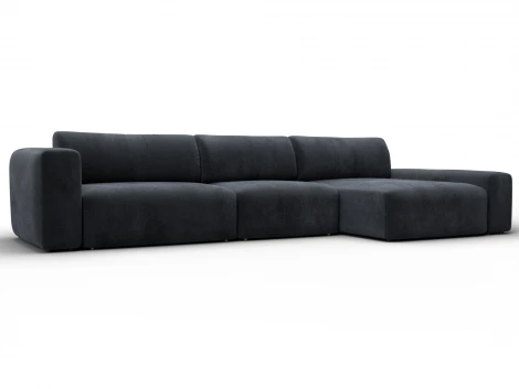 Диван угловой Лига-066 НПБ Лонг угол правый (ЛДСП,Фанера,Брус,Велюр/Темно-серый) Лига Диванов 131229