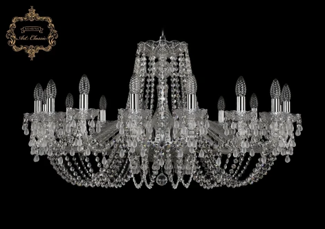 Подвесная большая люстра Art Classic 11.24 11.24.16.360.Cr.V0300 (220V, хрусталь, на цепи, подсвечник, свеча)
