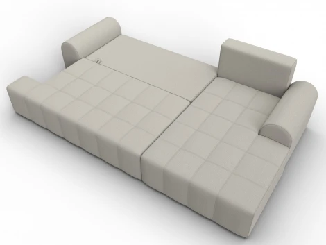 Диван угловой Лига-080 угол правый (ДСП/Пластик/Рогожка/Бежевый) Лига Диванов 134740