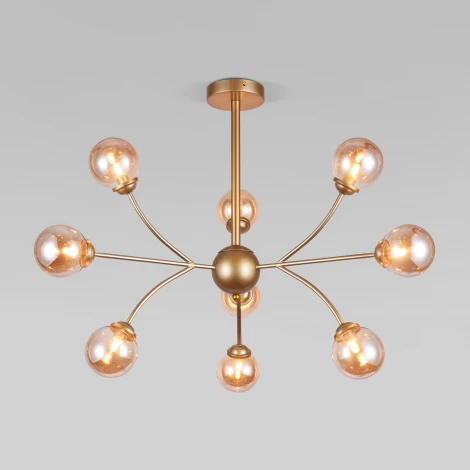 Потолочная люстра на штанге Eurosvet Astro 30179 матовое золото (220V, шар, шарики)