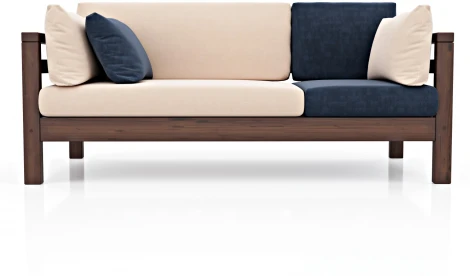 Диван Arsko прямой Домино Б орех велюр молочный/синий