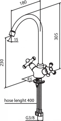 Смеситель Damixa RedBlu Retro 230000000 для кухонной мойки