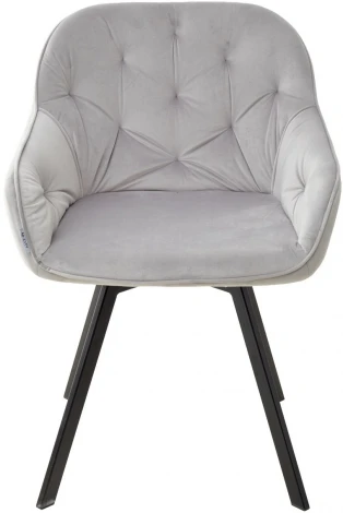 Стул GALE 360 град. поворот. BLUVEL-03 LIGHT GREY, велюр/ черный каркас, М-City