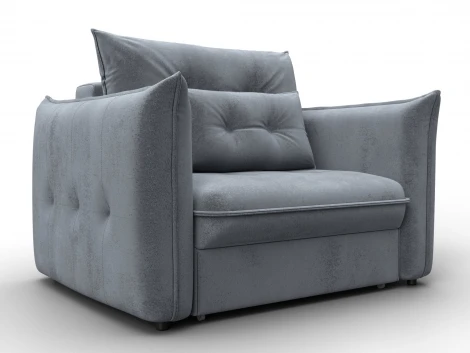 Кресло Лига-100 НПБ (ДСП,Фанера,Велюр/Серый) Лига Диванов 137001