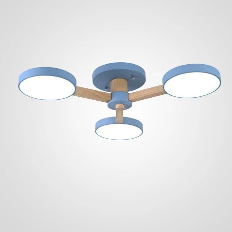 Потолочная люстра Wi-Fi на штанге Turna 3 Blue By ImperiumLoft Turna01 (LED, 220V, пульт управления, голосовое управление, умный дом - Алиса)