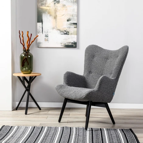 Кресло Хайбэк темно-серый/венге R-Home арт.4101060122h_Grey_венге