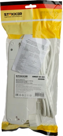 Удлинитель 4-х местный 2 метра с заземлением Stekker Home 49358