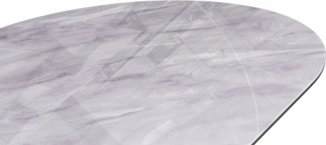 Стол стеклянный Notta Рикла 120(160) серый мрамор / черный арт.612859