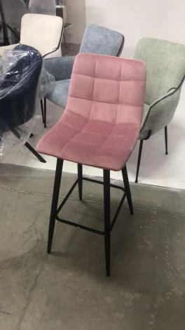 Барный стул M-City LECCO UF910-07 PINK, велюр