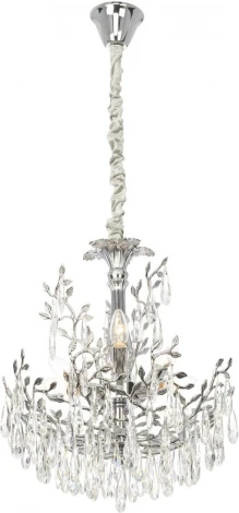 Подвесная люстра Citilux Ritz CL310061 (220V, хрусталь, подвески, на цепи, листья, ветки)
