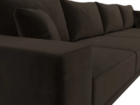 Диван прямой Льюес Лонг (Коричневый/Микровельвет) Лига Диванов арт.122392