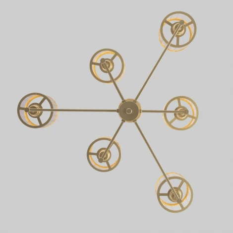 Потолочная люстра Wi-Fi на штанге Eurosvet Inari 60144/6 золото (220V, управление смартфоном, голосовое управление, умный дом - Minimir Home, Алиса, Маруся, Салют)