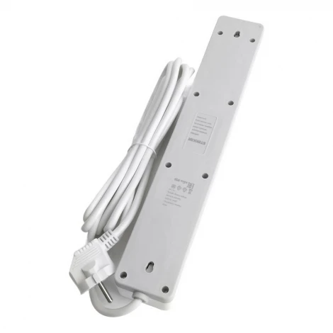 Сетевой фильтр 5-и местный с заземлением 1,8м. (белый) Stekker Optima 50092