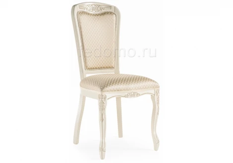 Деревянный стул Woodville Клето патина золото / ромб 450685