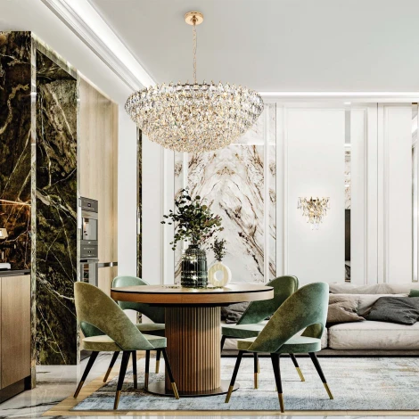 Подвесная люстра хрустальная Modelux ML.2363.30 GD