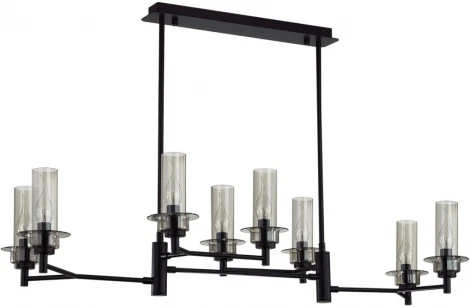 Потолочная люстра на штанге Lumion Madonna 6555/8C черный/дымчатый/металл/стекло E14 8*40W 220V