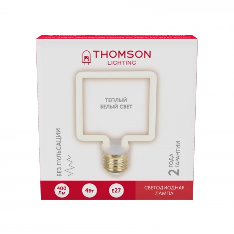 Лампочка светодиодная филаментная белая трубка E27 4W Thomson Deco Square TH-B2395
