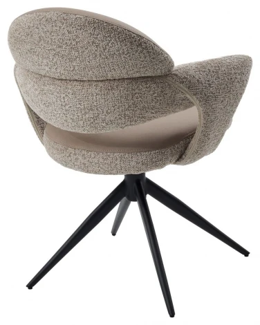 Стул ЖЕНЕВА (GENEVA) 360 град, цвет БЕЖЕВЫЙ VEGA-11 / MIAMI-160, ткань / ЧЕРНЫЙ каркас, ®DISAUR M-City 64838
