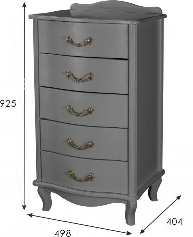 Комод Джульетта узкий 5 ящ., серый ясень Л Mebelik арт.009082