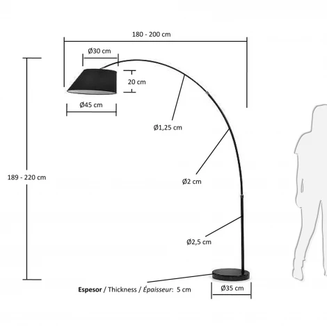 Изогнутый торшер La Forma (ex Julia Grup) May A498J01