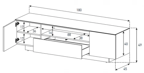 Тумба под телевизор Sonorous LB 1830 AML