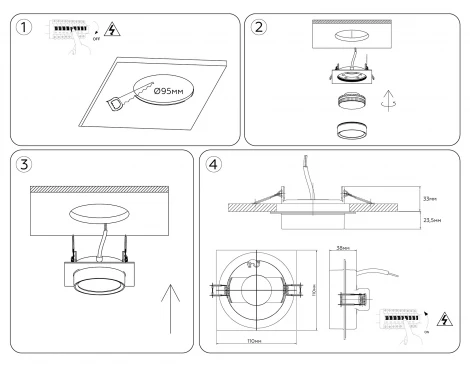 Светильник встраиваемый IP44 Ambrella Techno Spot TN6739