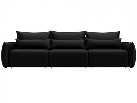 Диван прямой Лига-051 НПБ Лонг (ЛДСП,Брус,Фанера/Пластик/Экокожа/Черный) Лига Диванов 129884