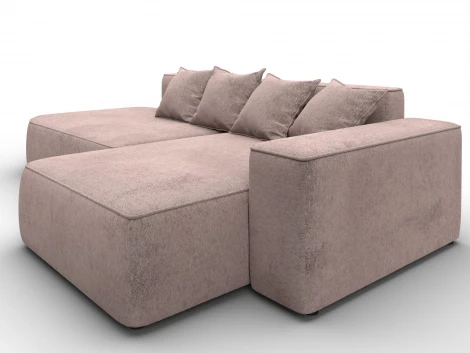 Диван угловой Лига-065 угол правый (ДСП/Пластик/Велюр/Бежевый) Лига Диванов 129807