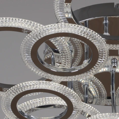 Потолочная люстра светодиодная на штанге с пультом с регулировкой цветовой температуры, яркости и ночным режимом Reluce 09837-0.3-5+5A CR