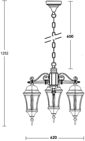 Уличный светильник подвесной Oasis Light ASTORIA 1 L 91370L/3 cover Bl