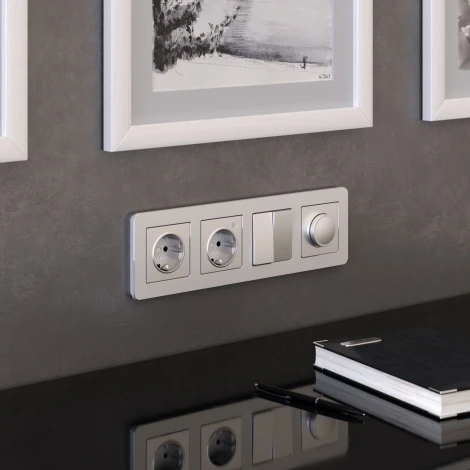 Рамка на 4 поста Platinum (алюминий) Werkel W0042606 (a059218)