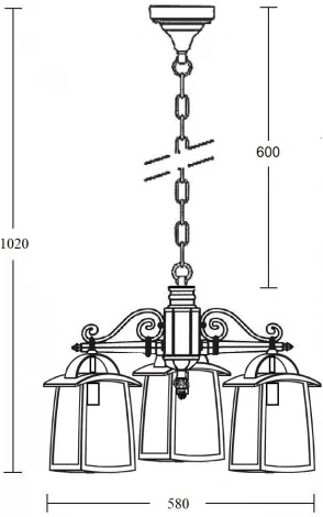 Уличный светильник подвесной Oasis Light FRANKFURT I 27370Cl 3 02 Bl