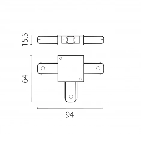 Коннектор T-образный однофазный к 50202X-P, 50203X-P Barra Lightstar 502137-P
