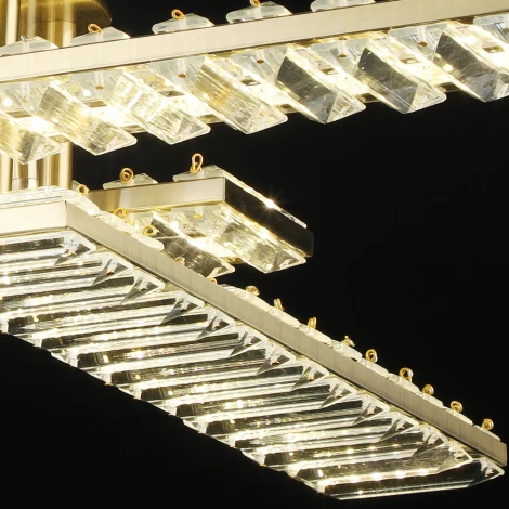 Потолочная люстра светодиодная на штанге хрустальная Reluce 02598-0.3-136W COP (220V)